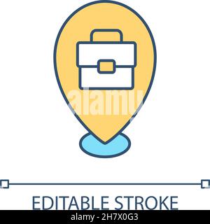 Workplace location RGB color icon Stock Vector