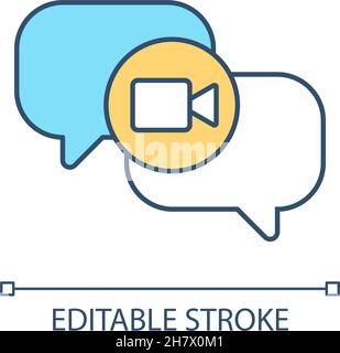 Video call RGB color icon Stock Vector
