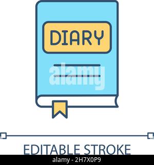 Diary RGB color icon Stock Vector