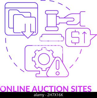 Online auction sites purple gradient concept icon Stock Vector