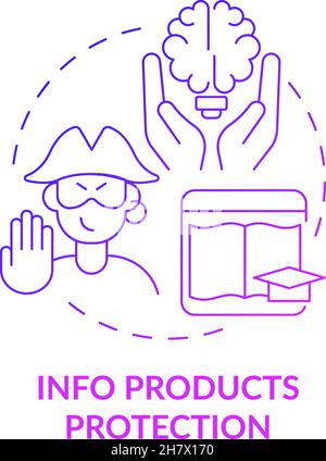 Info products protection purple gradient concept icon Stock Vector