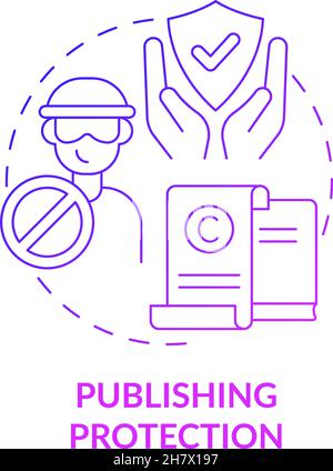 Publishing protection purple gradient concept icon Stock Vector