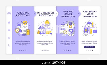 Authors rights protection onboarding vector template Stock Vector