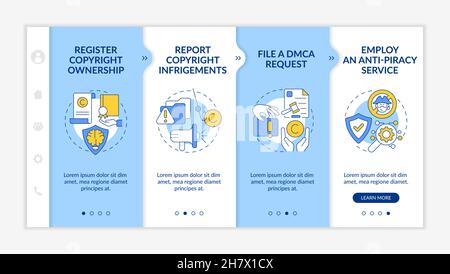 Legal protection ways onboarding vector template Stock Vector