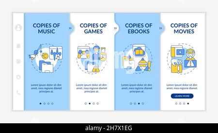 Unlawful copying onboarding vector template Stock Vector