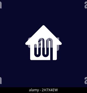 floor heating vector logo with a house Stock Vector