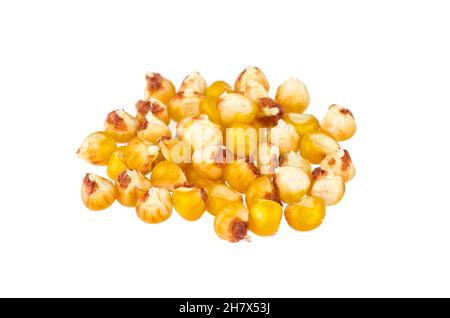 Dried corn kernels on white background Stock Photo