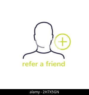 refer a friend icon, line vector design Stock Vector