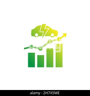 electric car, ev growing market icon Stock Vector