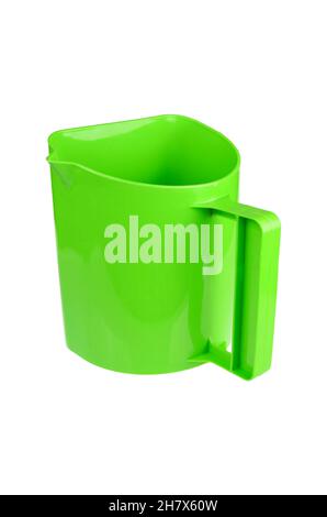 Green empty measuring cup isolated on white background Stock Photo