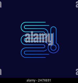 underfloor heating system line icon, vector design Stock Vector