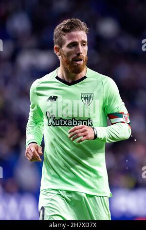 BARCELONA - OCT 26: Iker Muniain in action during the La Liga match between RCD Espanyol and Athletic Club de Bilbao at the RCDE Stadium on October 26 Stock Photo