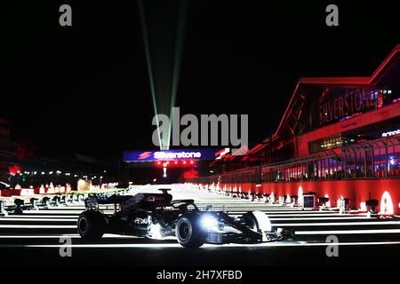 Anthony Davidson (GBR) Drives the Formula One Mercedes-AMG F1 W10 EQ Power+ around the Silverstone Lap of Lights Stock Photo