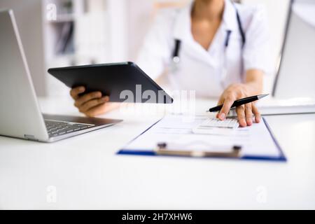 Medical Bill Codes Audit And Billing In Hospital Stock Photo