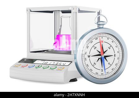 Analytical Balance Digital Lab Scale With Chemical Flask On The Desk 3d  Rendering Stock Photo - Download Image Now - iStock