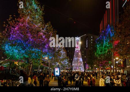 London, UK. 25th Nov, 2021. Winterfest, The Big Switch On, Wembley Park, UK. 25th November 2021. Credit: amanda rose/Alamy Live News Stock Photo