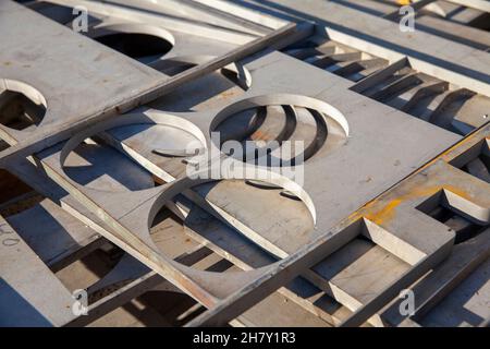 rusty abstract metal structure, metal parts texture Stock Photo