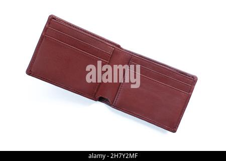 Classic leather wallet for men isolated on white background Stock Photo