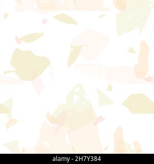 Terrazzo seamless pattern. Pastel venetian pavement imitation tile. Terrazzo seamless pattern in cool colors. Background made of natural stones, grani Stock Vector