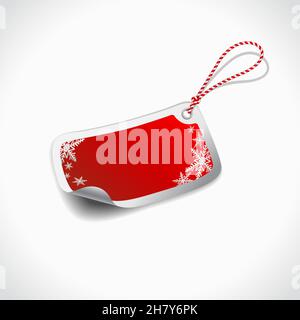 Red christmas sale signs on white background. Vector illustration. Stock Vector