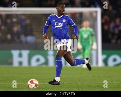 Leicester, England, 25th November 2021.  Boubakary Soumare of Leicester City during the UEFA Europa League match at the King Power Stadium, Leicester. Picture credit should read: Darren Staples / Sportimage Stock Photo