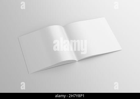 Horizontal brochure or booklet mock up on white background. 3d illustratuion Stock Photo