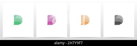 Bold And Thin Diagonal Outlines Letter Logo Design D Stock Vector