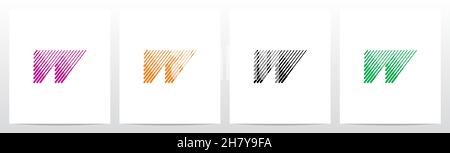 Bold And Thin Diagonal Outlines Letter Logo Design W Stock Vector