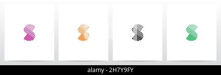 Bold And Thin Diagonal Outlines Letter Logo Design S Stock Vector