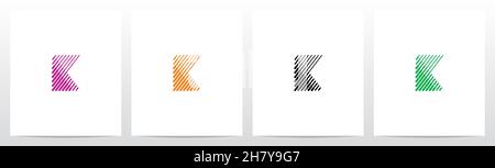 Bold And Thin Diagonal Outlines Letter Logo Design K Stock Vector
