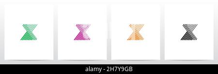 Bold And Thin Diagonal Outlines Letter Logo Design X Stock Vector