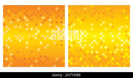 Set Of Square Abstract Backgrounds With Polygon Textures On A Blue Gradation, Vector Illustration. Stock Vector