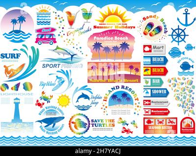 Set Of Summer Vacation Info-graphics Isolated On A White Background. Vector Illustration. Stock Vector