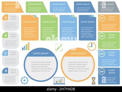 Set Of Business Info-graphics, Tags, And Icons Isolated On A White Background. Vector Illustration. Stock Vector