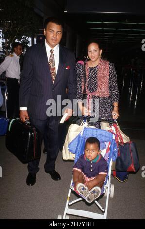 Muhammad Ali and Lonnie Ali with son Asaad Amin Circa 1986. Credit: Ralph Dominguez/MediaPunch Stock Photo