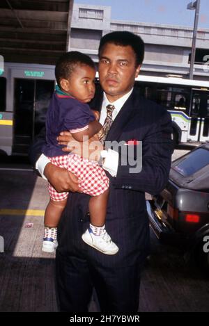 Muhammad Ali and son Asaad Amin Circa 1986. Credit: Ralph Dominguez/MediaPunch Stock Photo