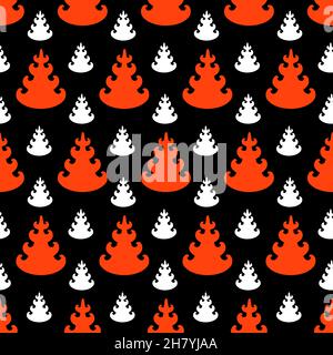 Winter seamless pattern with Christmas tree, cute decoration for textiles and packaging design Stock Vector