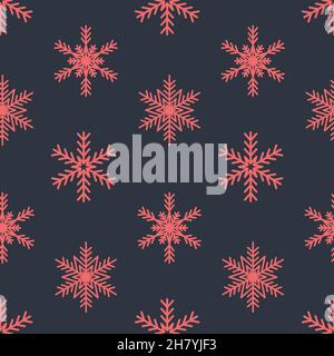 Crystal shape snowflake, christmas decoration seamless pattern for festive new year gifts decoration Stock Vector