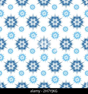 Blue Christmas seamless pattern, decoration for textiles and wrapping paper. Winter december decoration Stock Vector
