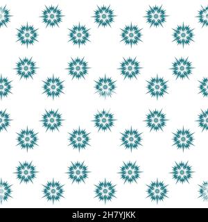 Snowflake, christmas decoration seamless pattern, cute vector pattern on white background Stock Vector