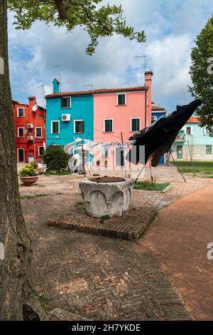 The magical colors of Burano and the Venice lagoon Stock Photo