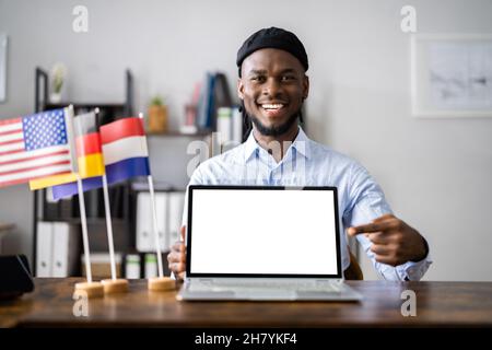 Online Foreign Language Learn Lesson Or Course Stock Photo