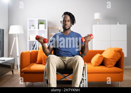 African American Man Doing Workout Training After Injury Stock Photo