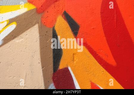 close up of colorful urban wall texture Stock Photo