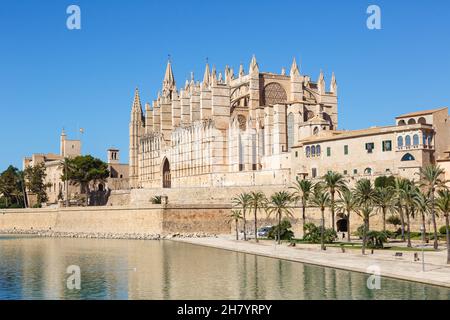 Cathedral Catedral de Palma de Mallorca La Seu church architecture travel traveling holidays vacation city in Spain Stock Photo