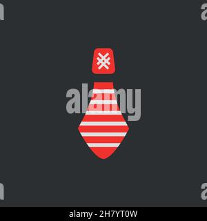 Tie line icon. Simple style man fashion poster background symbol. Logo design element. T-shirt printing. Vector for sticker. Stock Vector