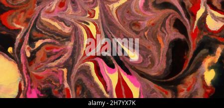 Abstract layers of paints on canvas. Fractal art Stock Photo