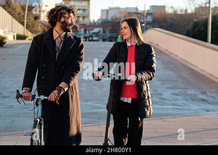 Couple spending time together outdoors. Stock Photo