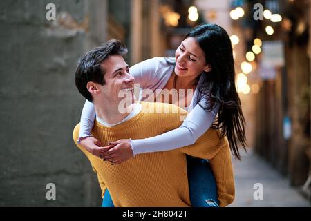 Couple having fun while enjoying time together. Stock Photo