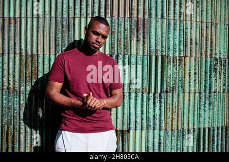 young afro american man looking directly to camera Stock Photo